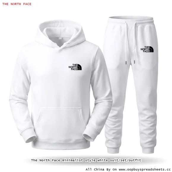 The North Face minimalist style white suit/set/outfit