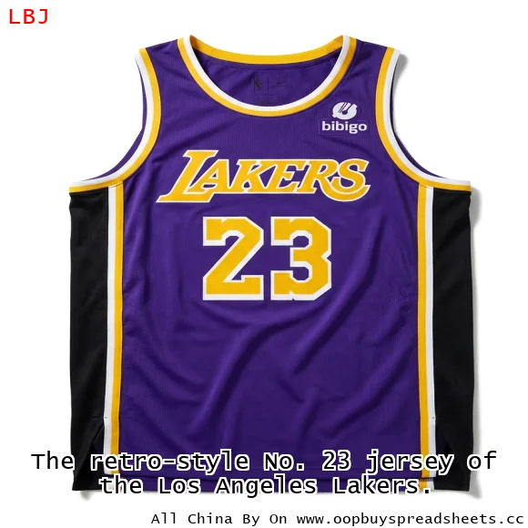 The retro-style No. 23 jersey of the Los Angeles Lakers.