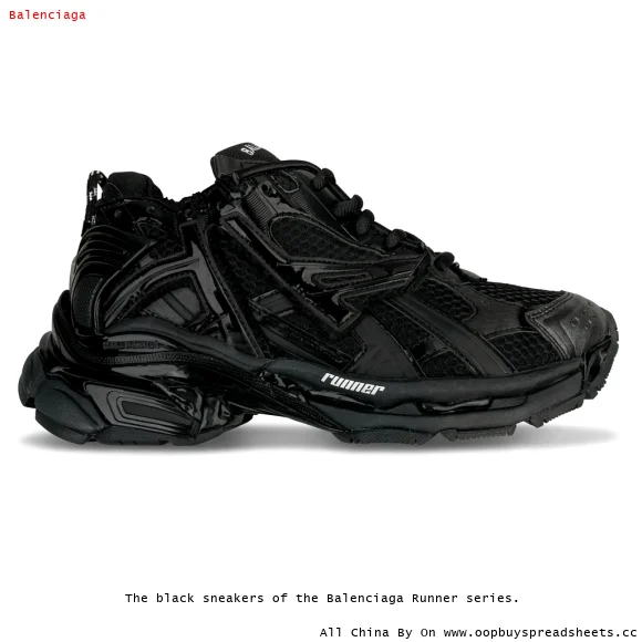 The black sneakers of the Balenciaga Runner series.
