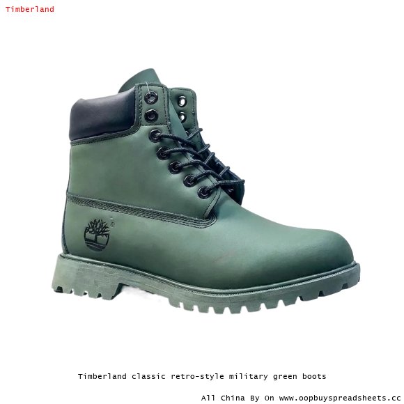 Timberland classic retro-style military green boots