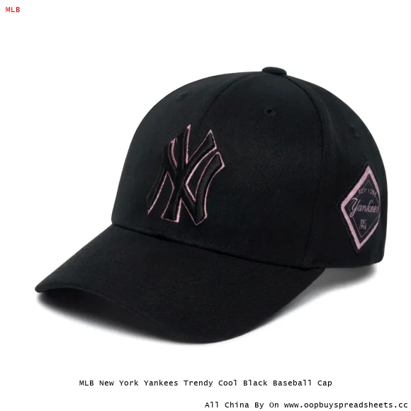 MLB New York Yankees Trendy Cool Black Baseball Cap