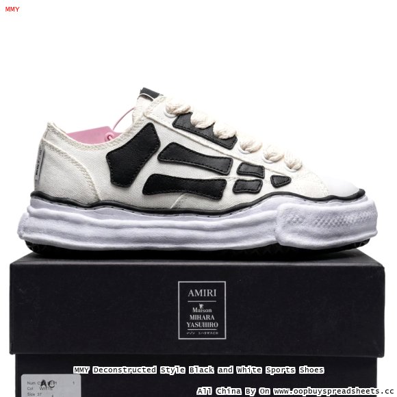 MMY Deconstructed Style Black and White Sports Shoes