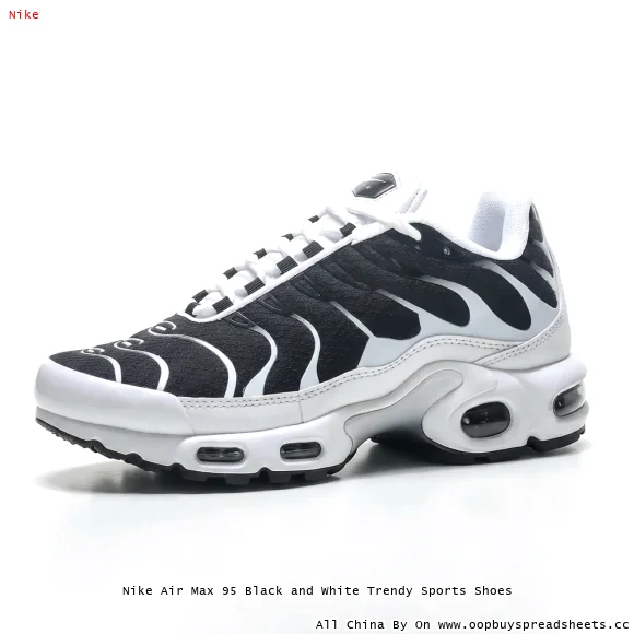 Nike Air Max 95 Black and White Trendy Sports Shoes