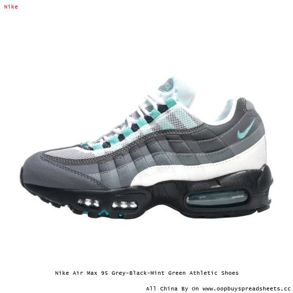 Nike Air Max 95 Grey-Black-Mint Green Athletic Shoes