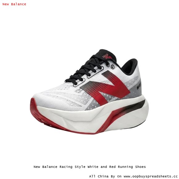 New Balance Racing Style White and Red Running Shoes