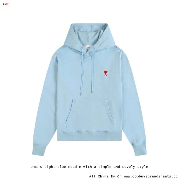 AMI's Light Blue Hoodie with a Simple and Lovely Style