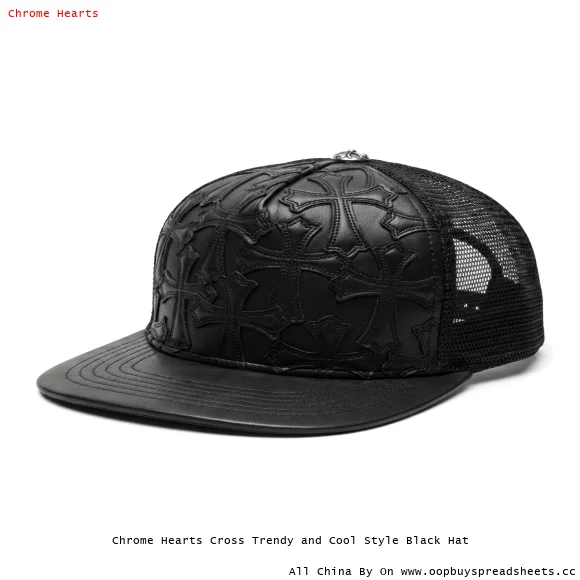 Chrome Hearts Cross Trendy and Cool Style Black Hat