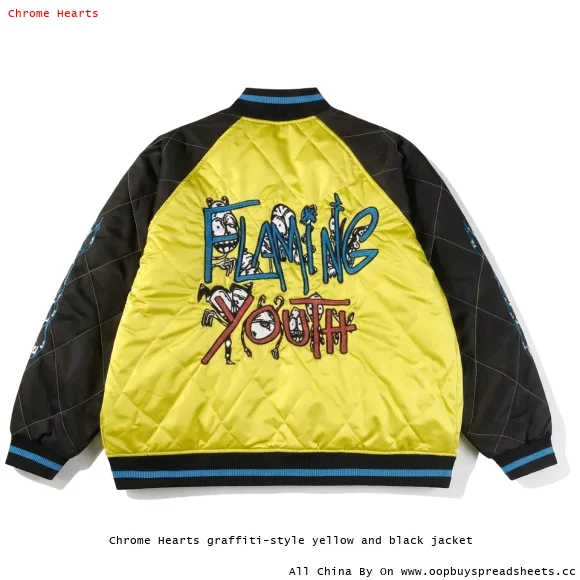 Chrome Hearts graffiti-style yellow and black jacket