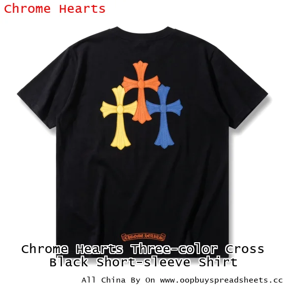 Chrome Hearts Three-color Cross Black Short-sleeve Shirt