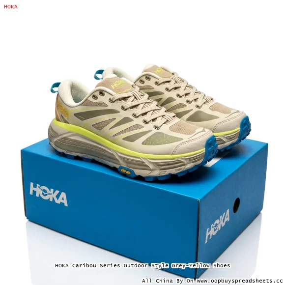 HOKA Caribou Series Outdoor Style Grey-Yellow Shoes