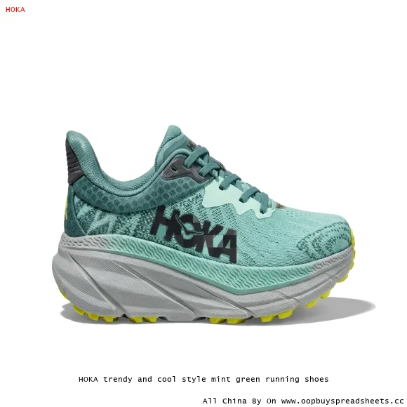 HOKA trendy and cool style mint green running shoes