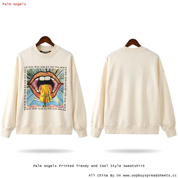 Palm Angels Printed Trendy and Cool Style Sweatshirt