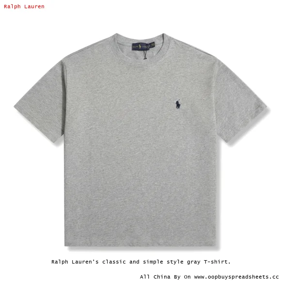Ralph Lauren's classic and simple style gray T-shirt.