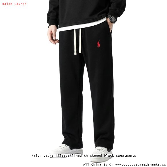 Ralph Lauren fleece-lined thickened black sweatpants