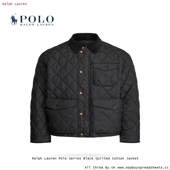 Ralph Lauren Polo Series Black Quilted Cotton Jacket