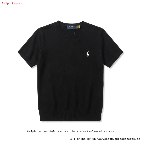 Ralph Lauren Polo series black short-sleeved shirts