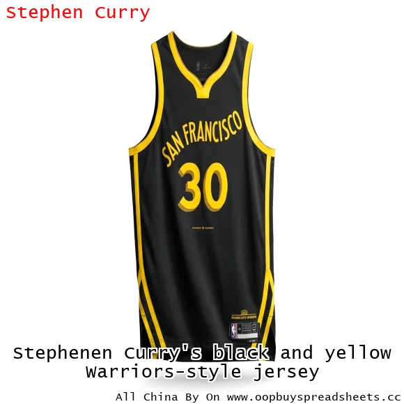 Stephenen Curry's black and yellow Warriors-style jersey