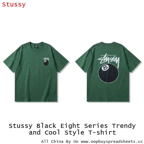 Stussy Black Eight Series Trendy and Cool Style T-shirt