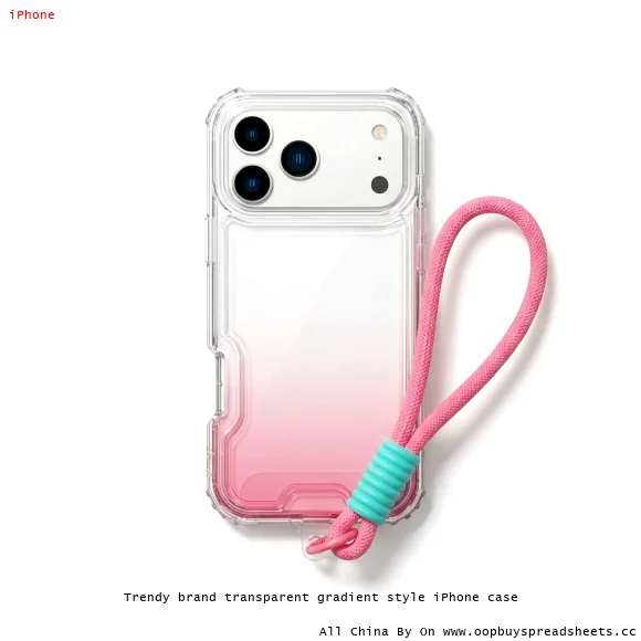 Trendy brand transparent gradient style iPhone case