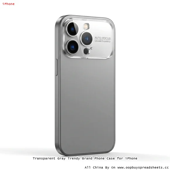 Transparent Gray Trendy Brand Phone Case for iPhone