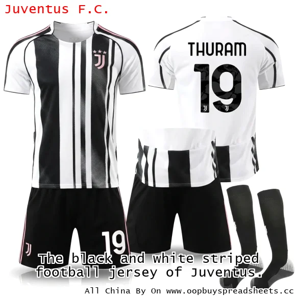 The black and white striped football jersey of Juventus.