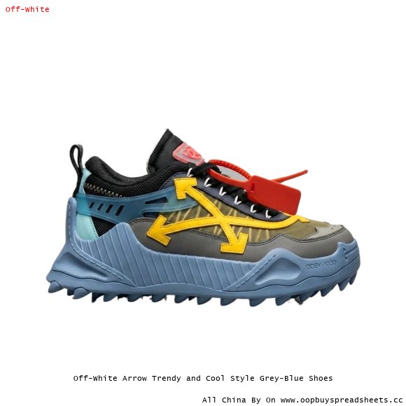 Off-White Arrow Trendy and Cool Style Grey-Blue Shoes