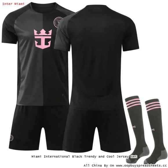 Miami International Black Trendy and Cool Jersey Set