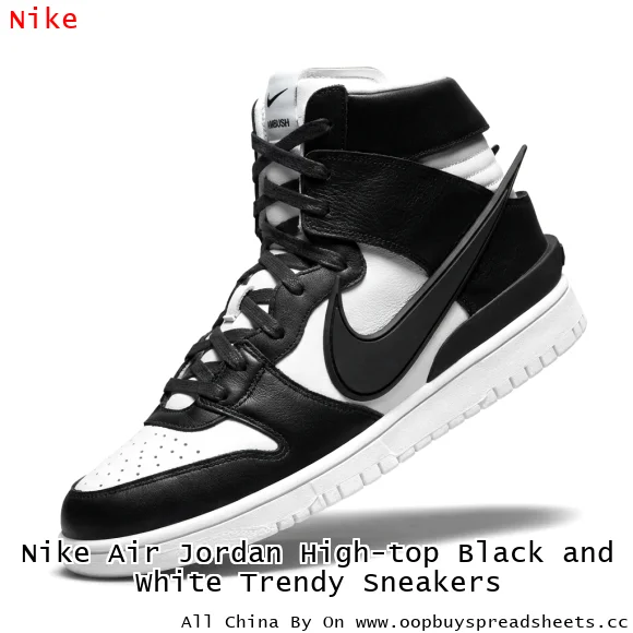 Nike Air Jordan High-top Black and White Trendy Sneakers