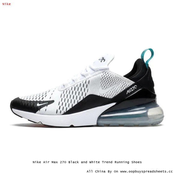 Nike Air Max 270 Black and White Trend Running Shoes