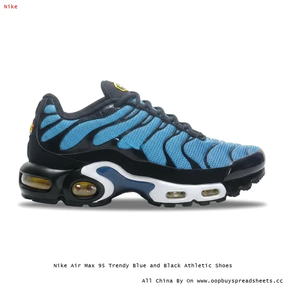Nike Air Max 95 Trendy Blue and Black Athletic Shoes