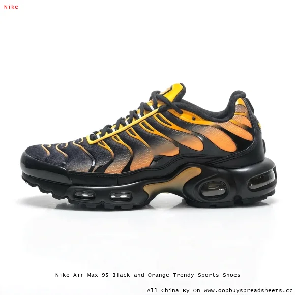 Nike Air Max 95 Black and Orange Trendy Sports Shoes