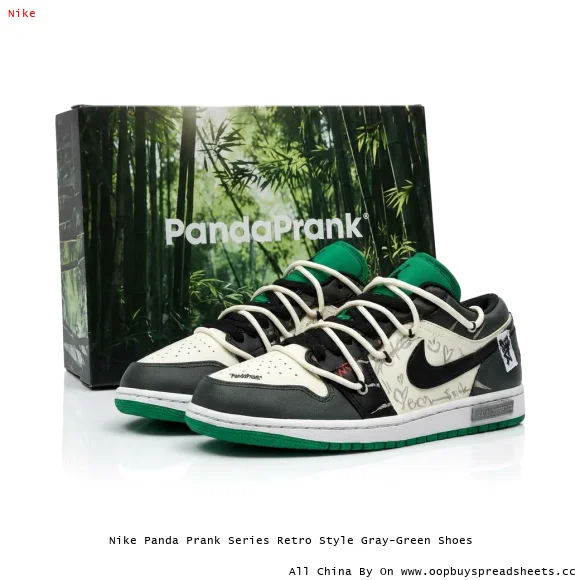 Nike Panda Prank Series Retro Style Gray-Green Shoes