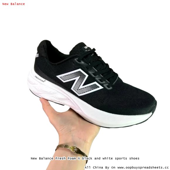 New Balance Fresh Foam X black and white sports shoes