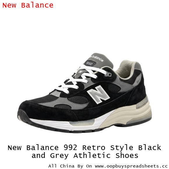 New Balance 992 Retro Style Black and Grey Athletic Shoes