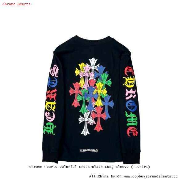 Chrome Hearts Colorful Cross Black Long-sleeve (T-shirt)