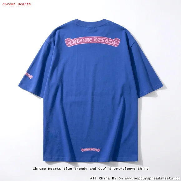 Chrome Hearts Blue Trendy and Cool Short-sleeve Shirt