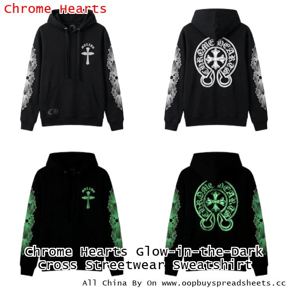 Chrome Hearts Glow-in-the-Dark Cross Streetwear Sweatshirt