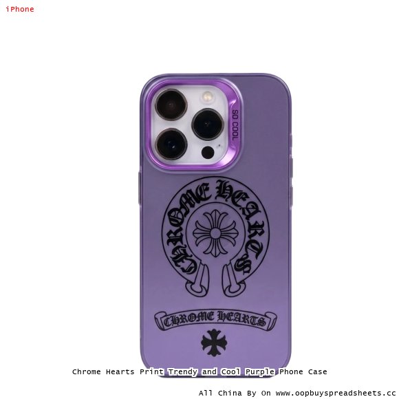 Chrome Hearts Print Trendy and Cool Purple Phone Case