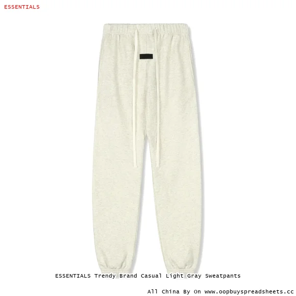 ESSENTIALS Trendy Brand Casual Light Gray Sweatpants