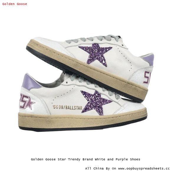Golden Goose Star Trendy Brand White and Purple Shoes