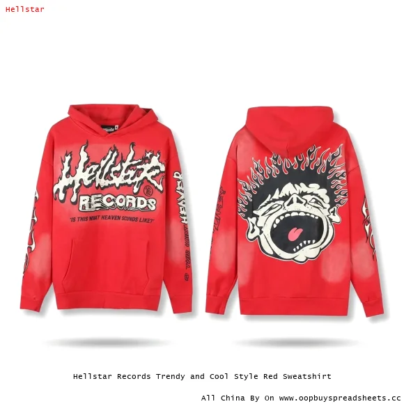 Hellstar Records Trendy and Cool Style Red Sweatshirt