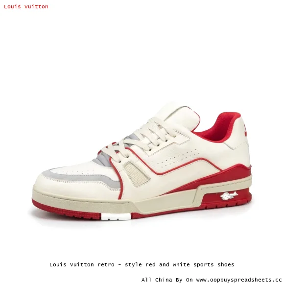 Louis Vuitton retro - style red and white sports shoes
