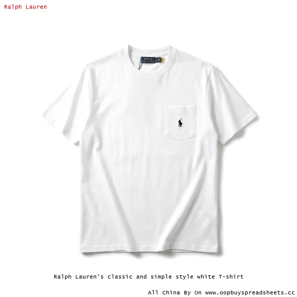 Ralph Lauren's classic and simple style white T-shirt