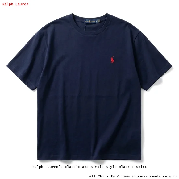 Ralph Lauren's classic and simple style black T-shirt