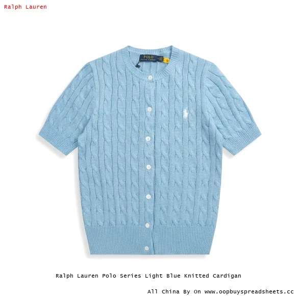 Ralph Lauren Polo Series Light Blue Knitted Cardigan