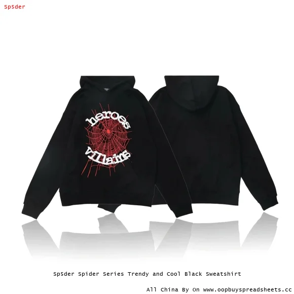 Sp5der Spider Series Trendy and Cool Black Sweatshirt