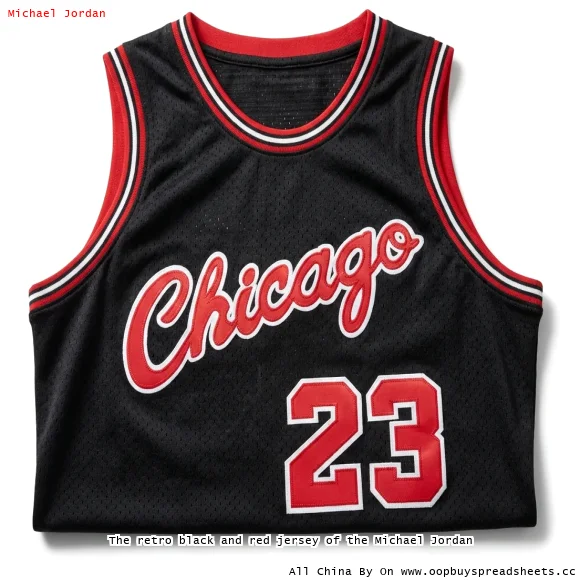 The retro black and red jersey of the Michael Jordan