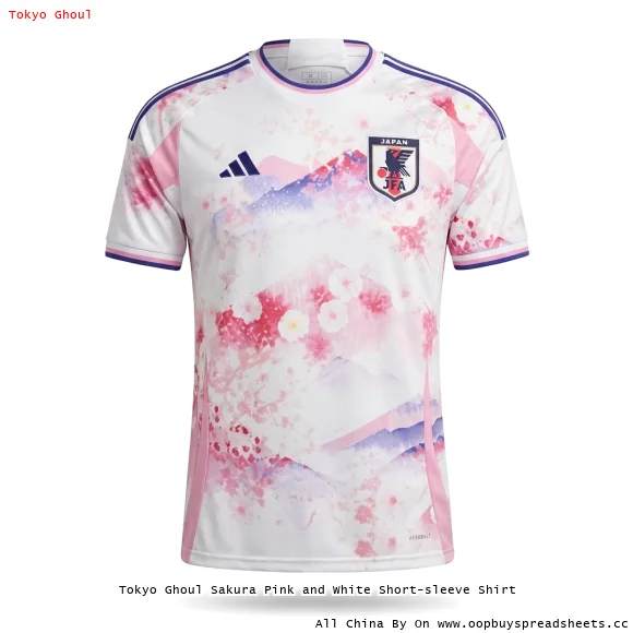 Tokyo Ghoul Sakura Pink and White Short-sleeve Shirt
