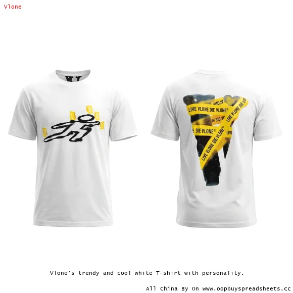 Vlone's trendy and cool white T-shirt with personality.