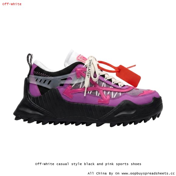 Off-White casual style black and pink sports shoes